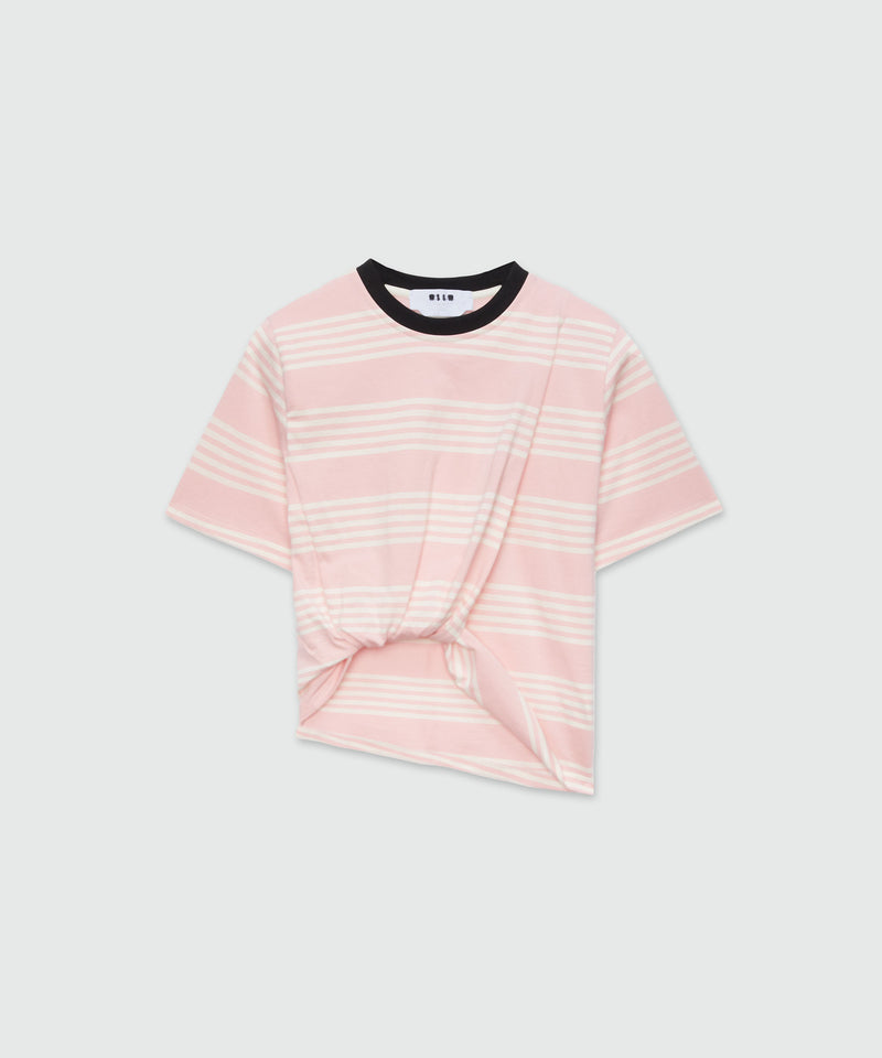 Striped and knotted cotton T-Shirt 11 Women 