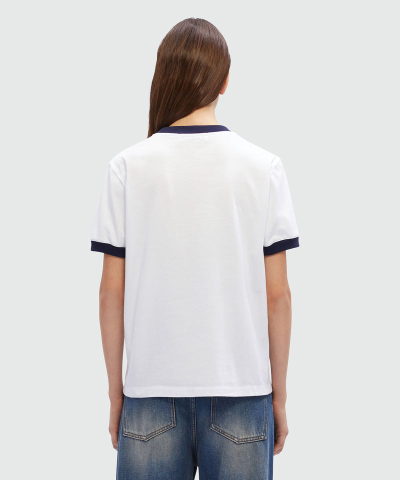 White cotton T-Shirt with MSGM Sailor Kitten print WHITE Women 