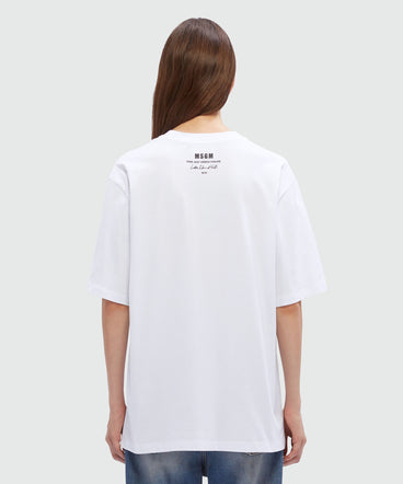 White jersey T-Shirt with Luke Edward Hall x MSGM graphics