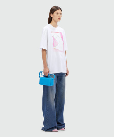 White jersey T-Shirt with Luke Edward Hall x MSGM graphics