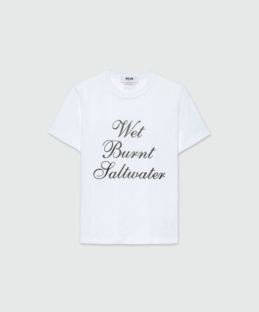 White jersey T-Shirt with MSGM quotes