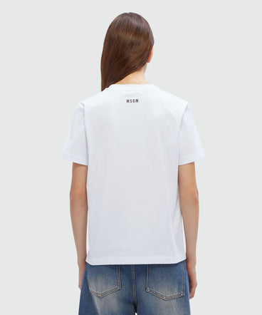 White jersey T-Shirt with MSGM quotes