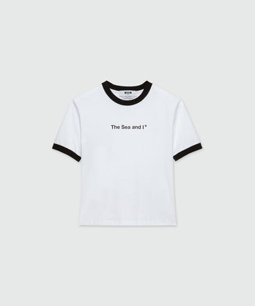 White jersey T-Shirt with MSGM quotes