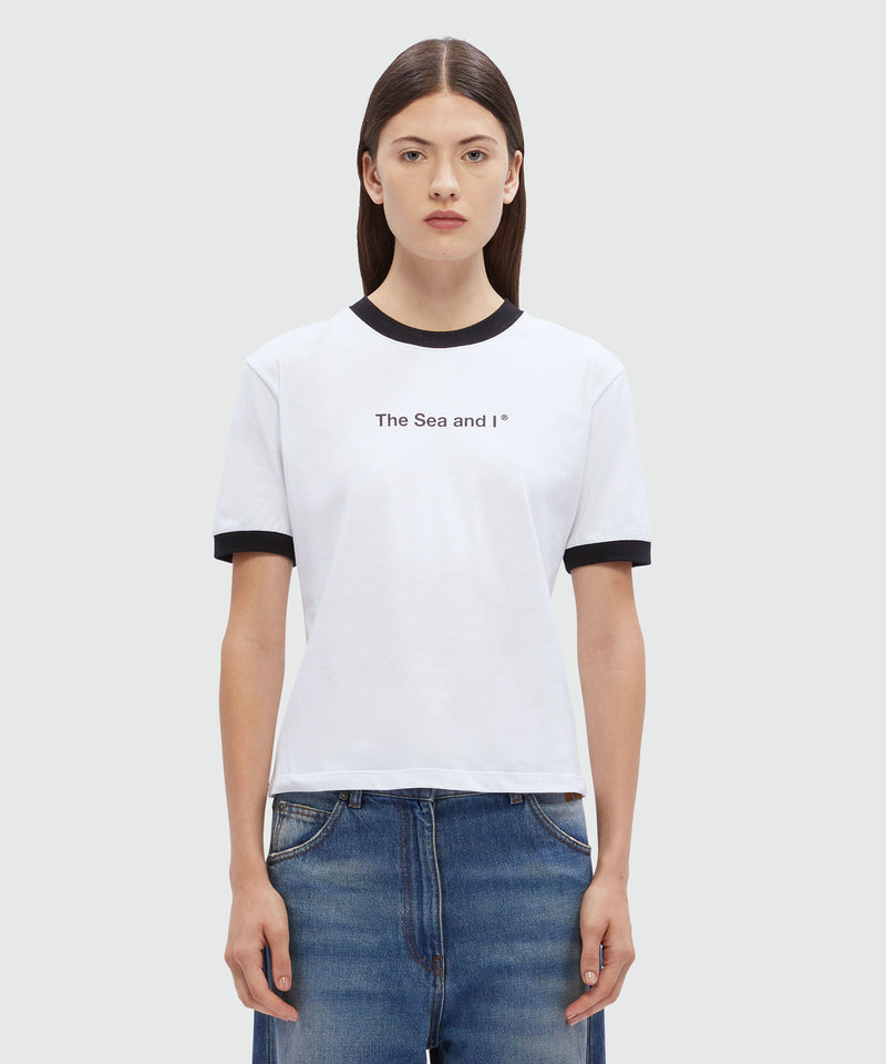 White jersey T-Shirt with MSGM quotes WHITE Women 