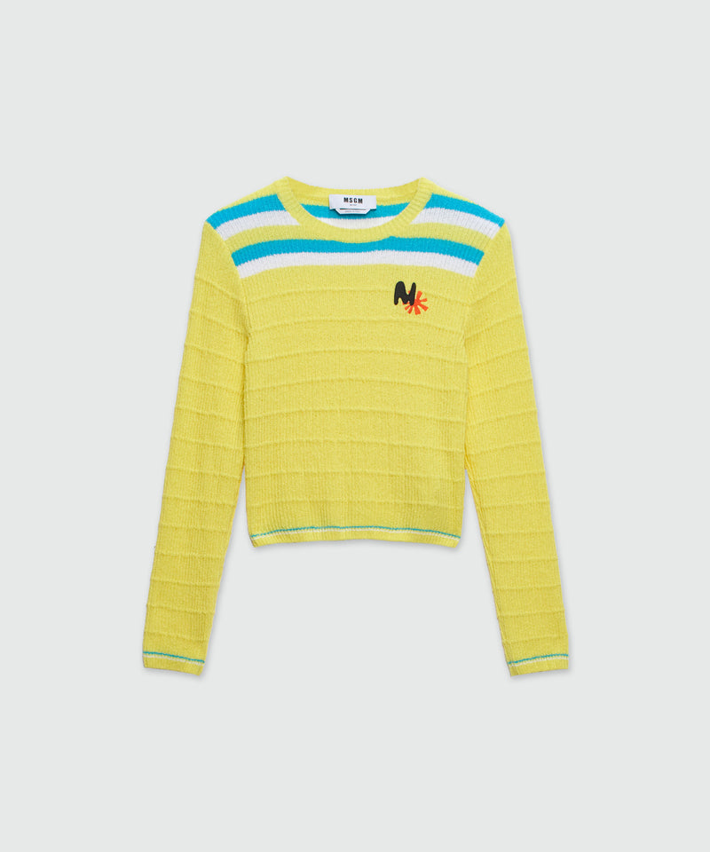 Terry cotton sweater with striped pattern BUTTER Women 