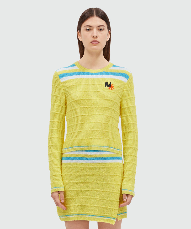 Terry cotton sweater with striped pattern BUTTER Women 