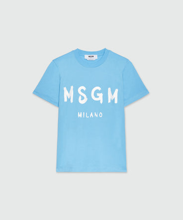 Light blue jersey T-Shirt with brushed logo