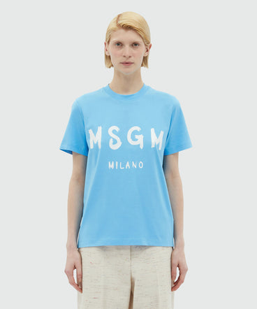 Light blue jersey T-Shirt with brushed logo