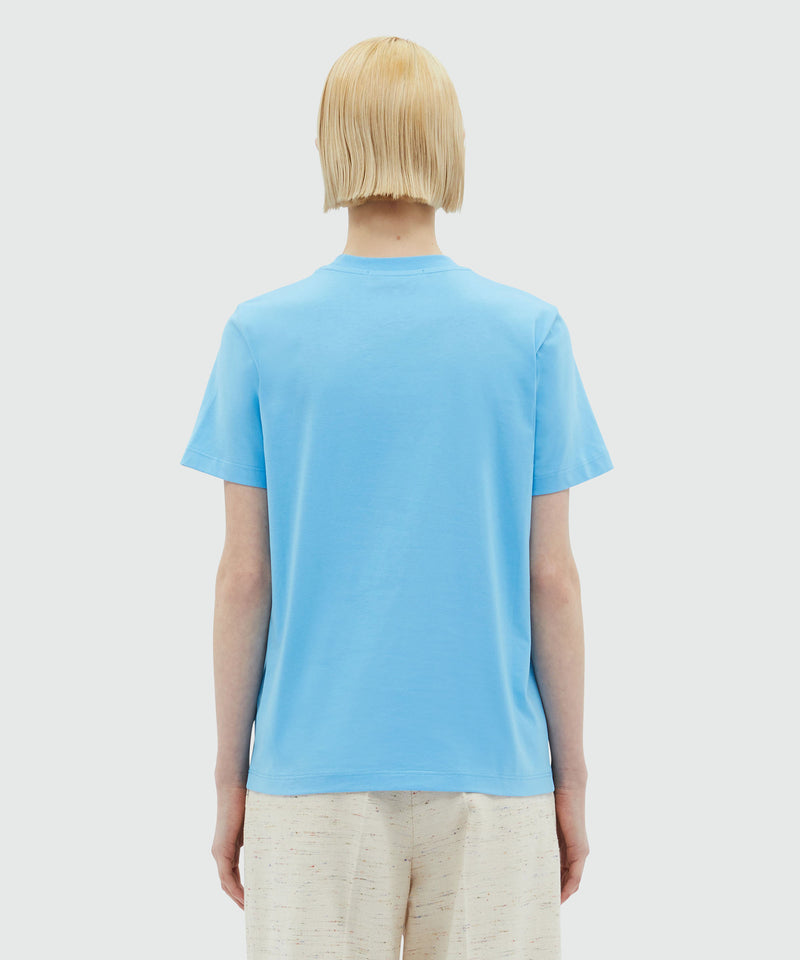 Light blue jersey T-Shirt with brushed logo BLUE Women 