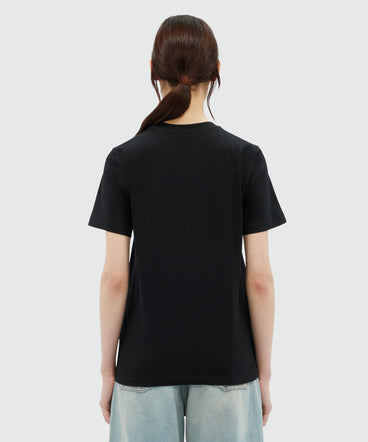 Black jersey T-Shirt with brushed logo