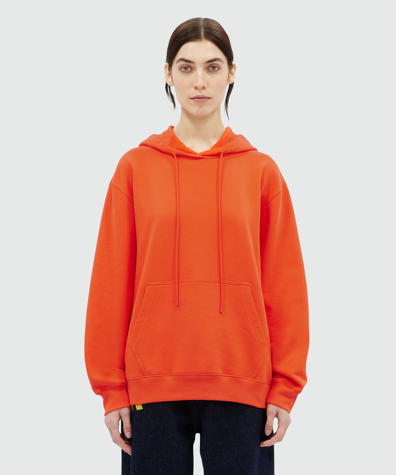 Orange cotton sweatshirt with maxi logo print RED Women 