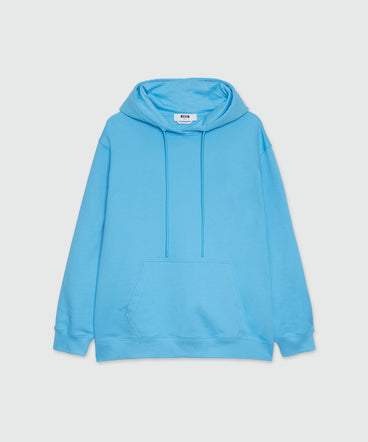 Light blue cotton sweatshirt with maxi logo print