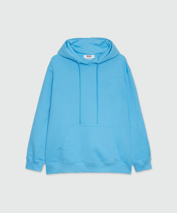 Light blue cotton sweatshirt with maxi logo print