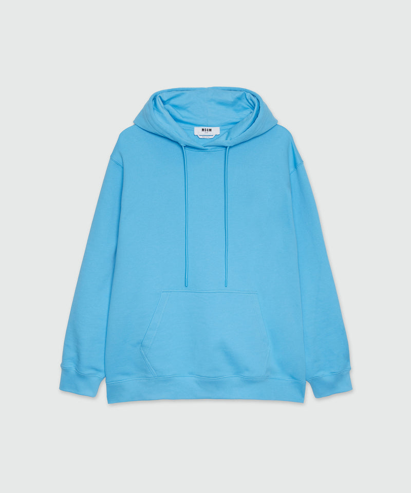 Light blue cotton sweatshirt with maxi logo print BLUE Women 