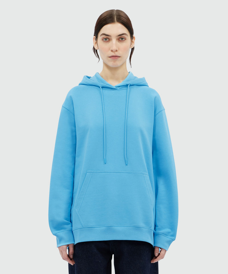 Light blue cotton sweatshirt with maxi logo print BLUE Women 