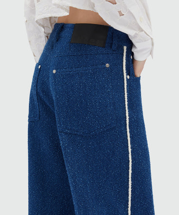 Blue bouclÃ© denim trousers