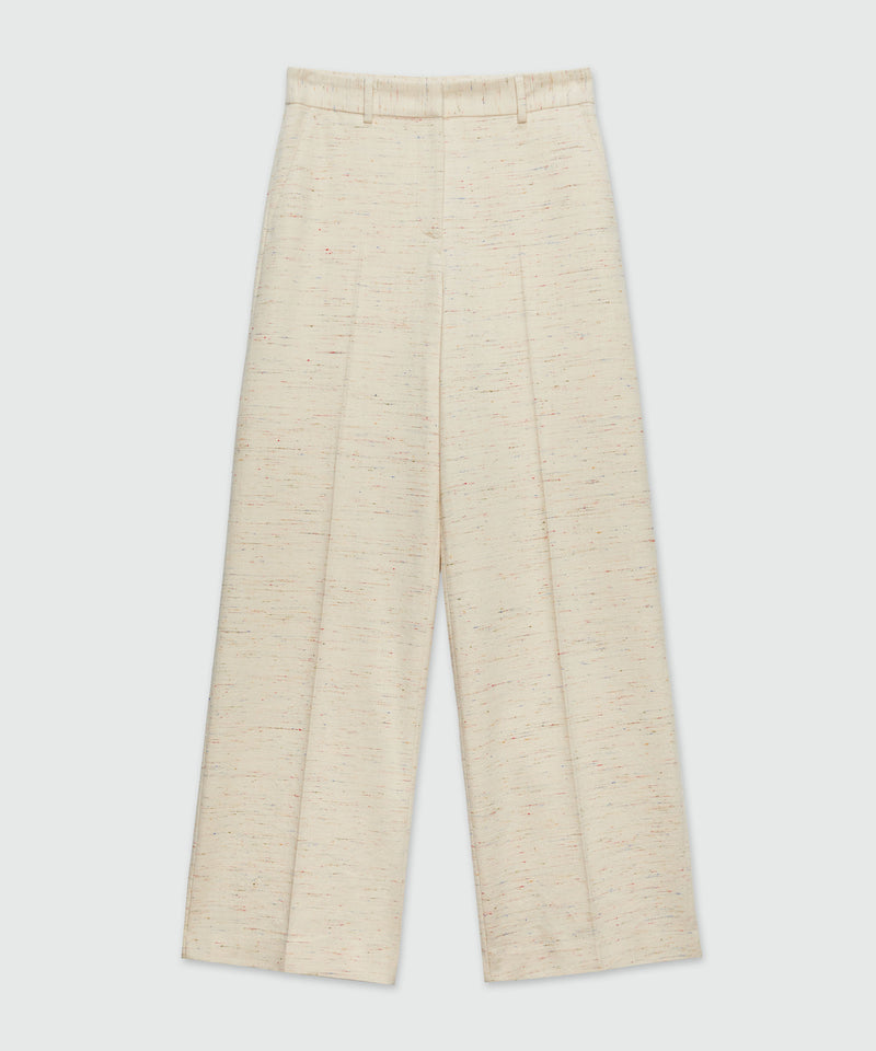 Palazzo trousers in fancy gabardine OFF WHITE Women 