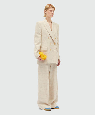 Palazzo trousers in fancy gabardine