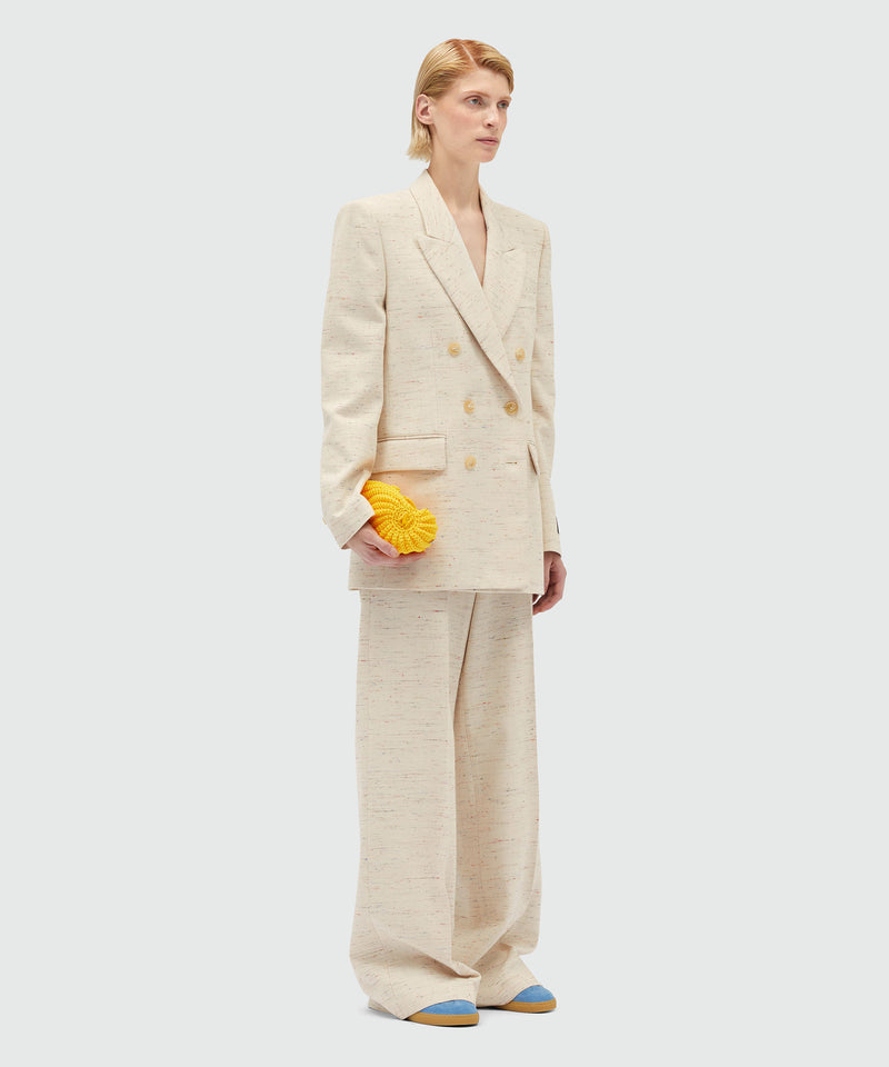 Palazzo trousers in fancy gabardine OFF WHITE Women 