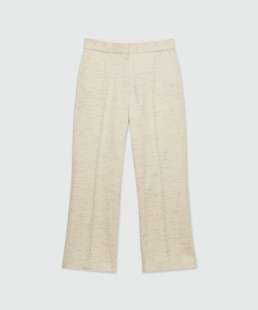 Cream trousers in fancy gabardine