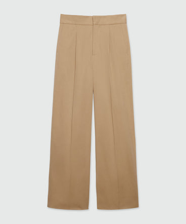 Trousers with faille pleats