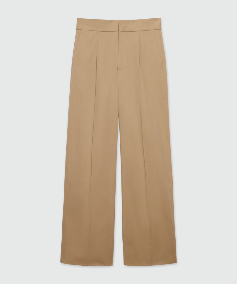 Trousers with faille pleats SAND Women 