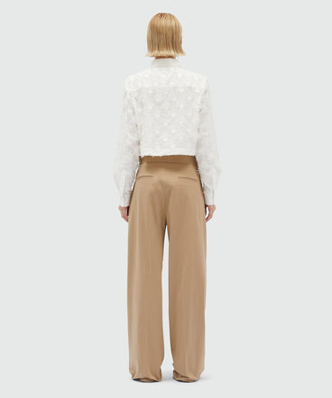 Trousers with faille pleats