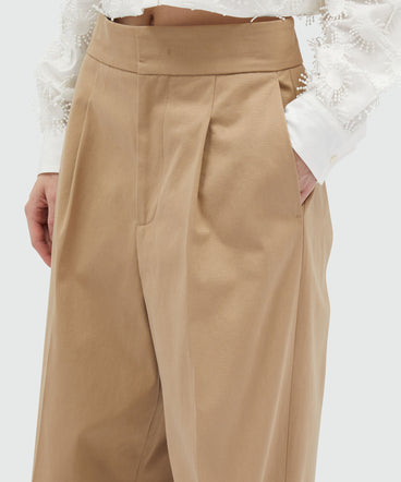 Trousers with faille pleats