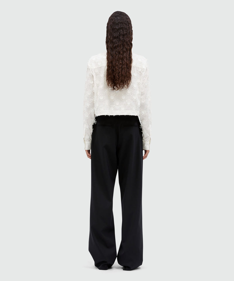 Wool trousers with raffia applications 99 Women 