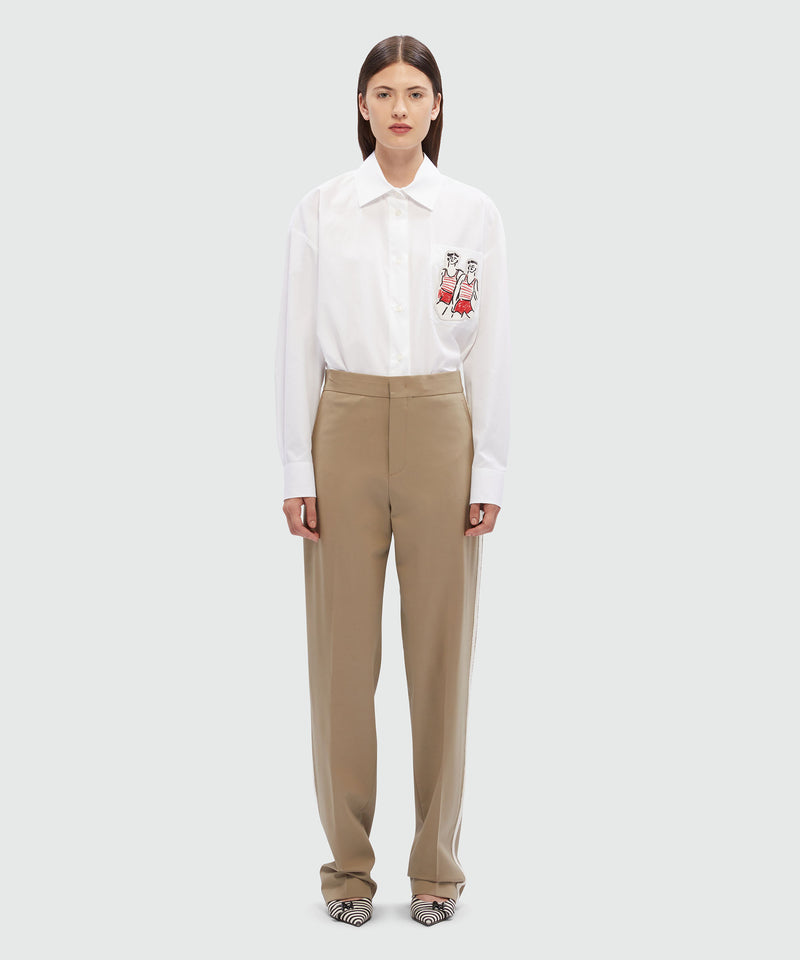 Wool trousers with decorative band SAND Women 