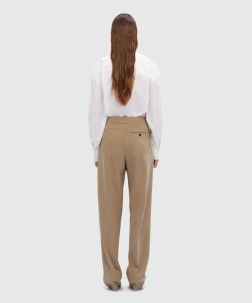 Wool trousers with decorative band