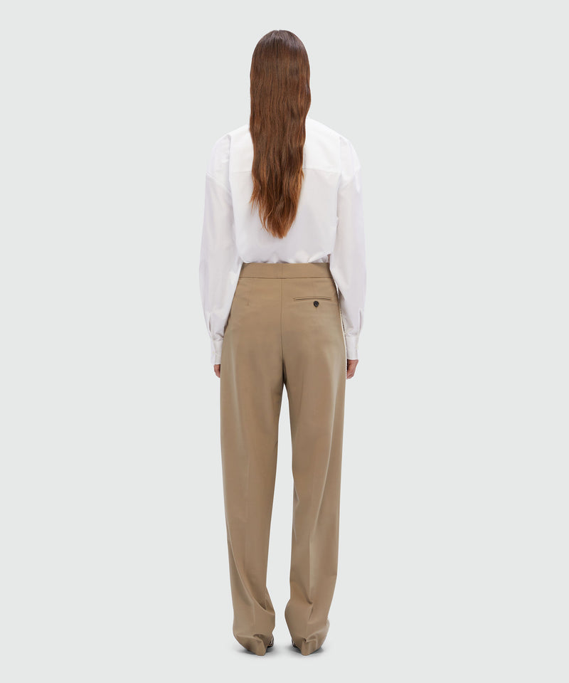 Pantalone in lana con banda decorativa SABBIA Donna 