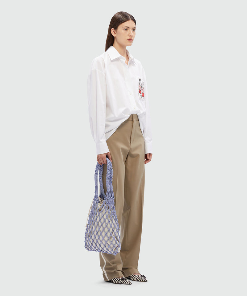 Wool trousers with decorative band SAND Women 