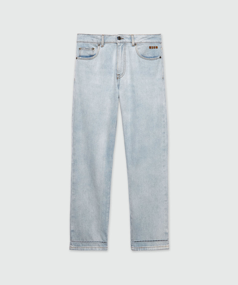 Light blue washed denim trousers BLUE Women 