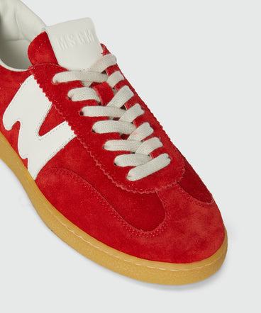 Red Retro Trainer sneakers in "TheMwave" suede