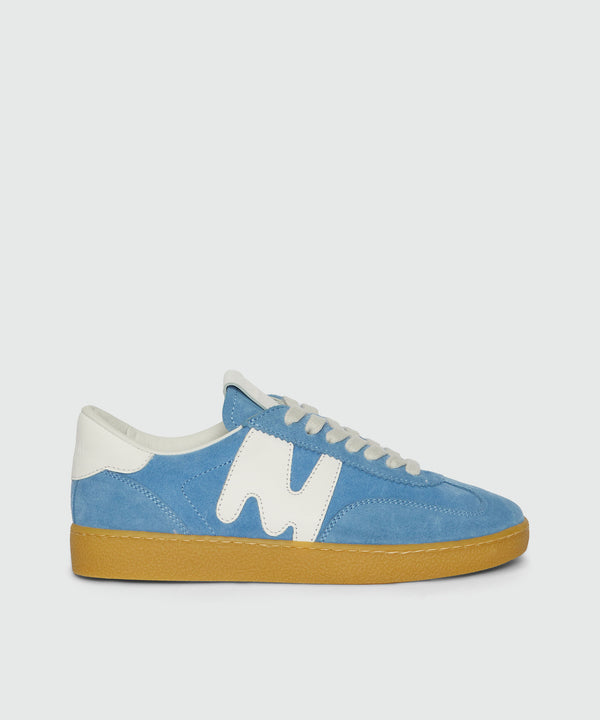 Light blue Retro Trainer sneakers in "TheMwave" suede