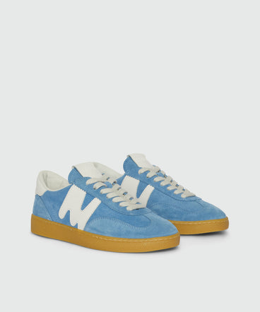 Light blue Retro Trainer sneakers in "TheMwave" suede