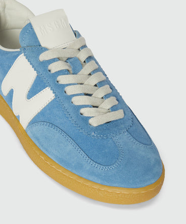 Light blue Retro Trainer sneakers in "TheMwave" suede