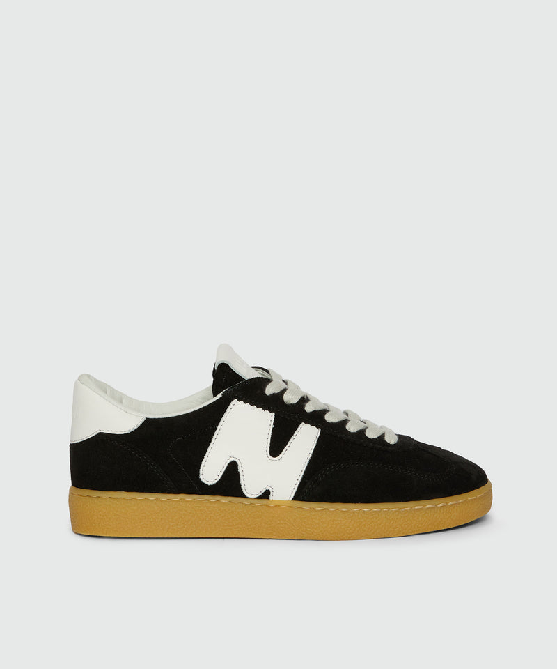 Sneakers Retrò Trainer nere in suede "TheMwave" Nero Donna 