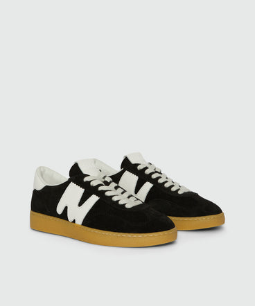 Retro Trainer black suede sneakers "TheMwave"