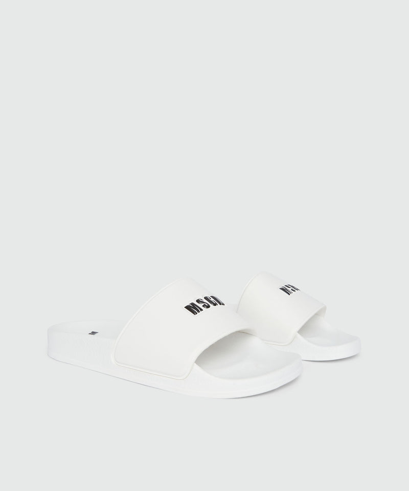 White pool slides with MSGM micrologist WHITE Women 