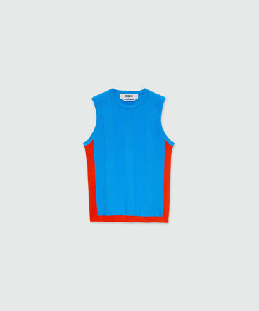 Top in maglia fantasia color-block