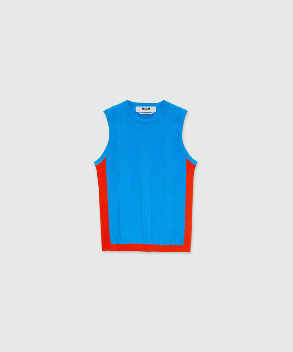 Top in maglia fantasia color-block