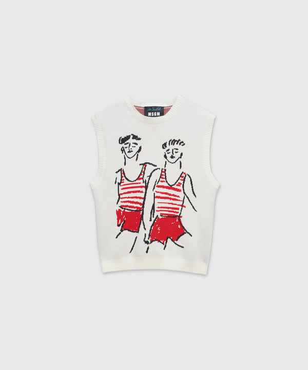 Knitted top with "Two Sailors" graphics