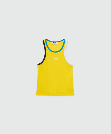 Jersey tank top with multicolored profiles