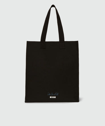 Borsa shopper in canvas con grafica Luke Edward Hall x MSGM