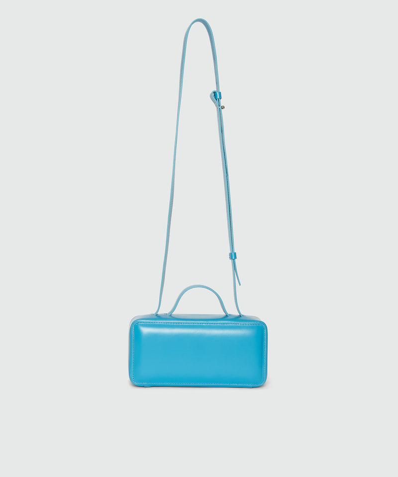 Small light blue shiny leather CLAP BAG 87 Women 