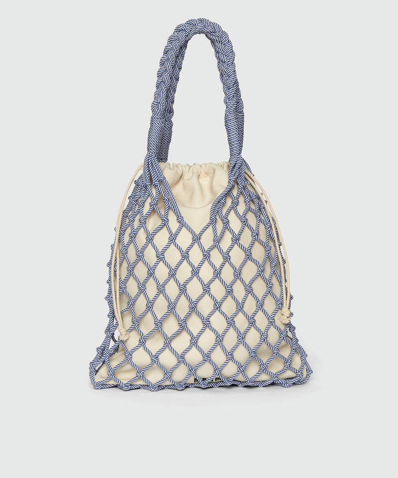 White and blue knotted rope tote bag 87 Women 