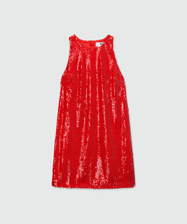 Red sequin mini dress