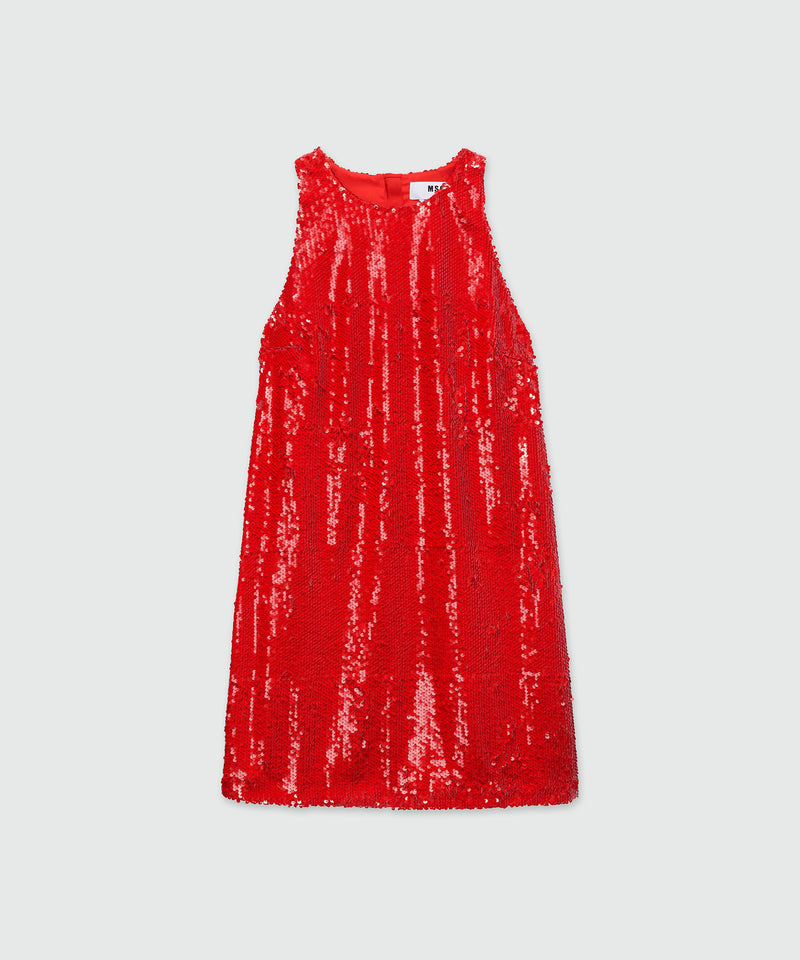 Red sequin mini dress RED Women 